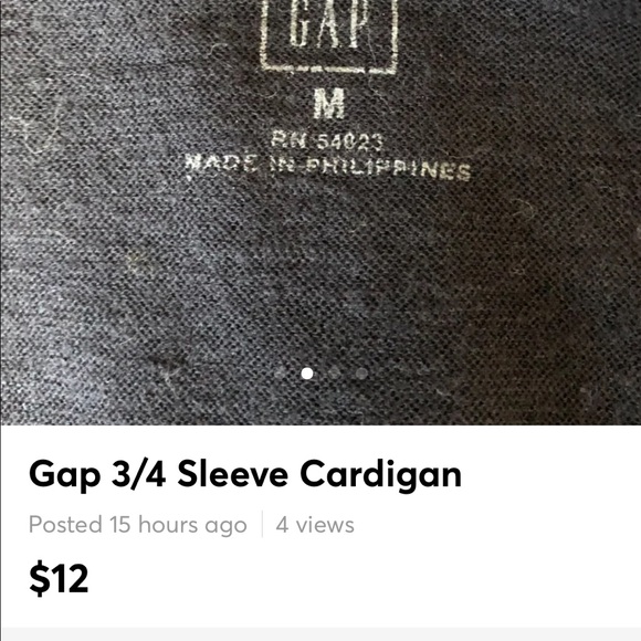 Gap 3/4 sleeve black cardigan - Picture 2 of 4